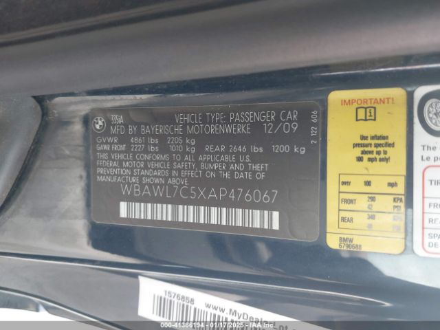 2010 BMW 3 SERIES WBAWL7C5XAP476067 Photo 8