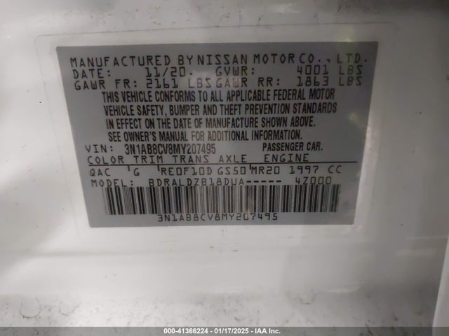 3N1AB8CV8MY207495 Nissan Sentra Sv Xtronic Cvt