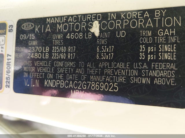 KIA Sportage Lx 2016 KNDPBCAC2G7869025 Image 9