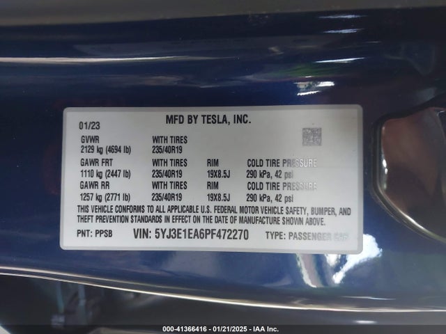 2023 TESLA MODEL 3 5YJ3E1EA6PF472270 Photo 8