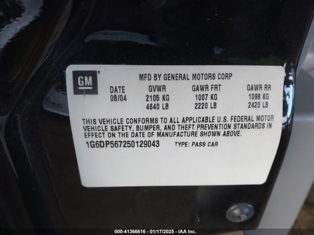 2005 CADILLAC CTS 1G6DP567250129043 Photo 8