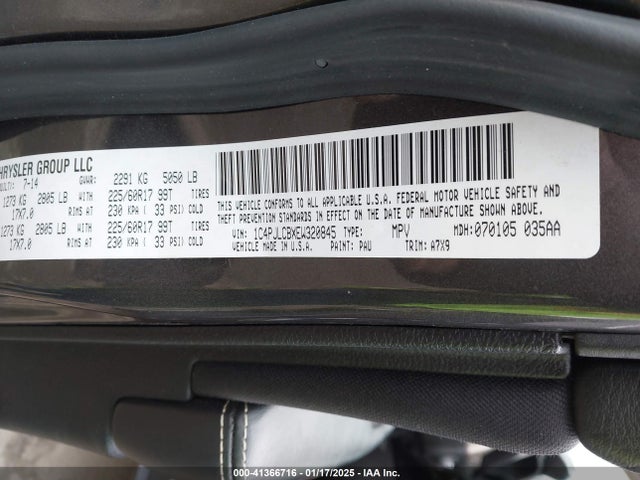 1C4PJLCBXEW320845 Jeep Cherokee Latitude