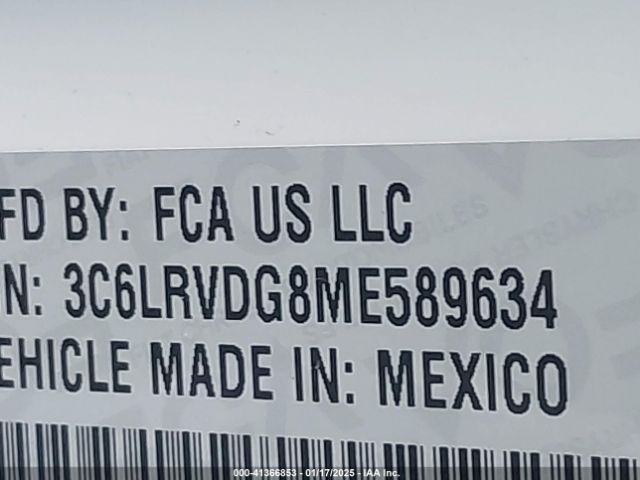 3C6LRVDG8ME589634 RAM Promaster 2500 High Roof 159 Wb