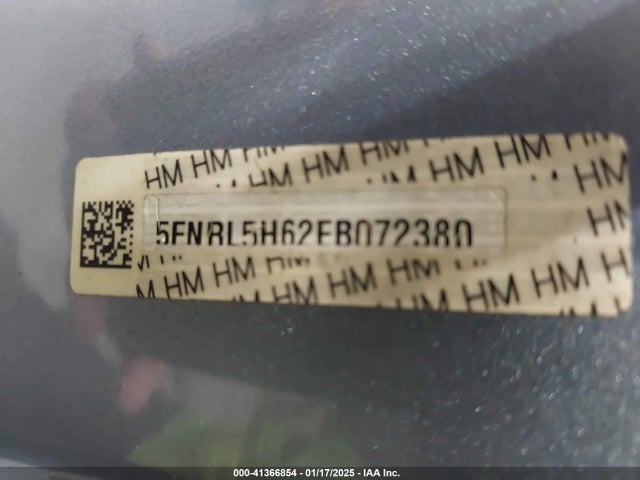 5FNRL5H62EB072380 Honda Odyssey Ex-l