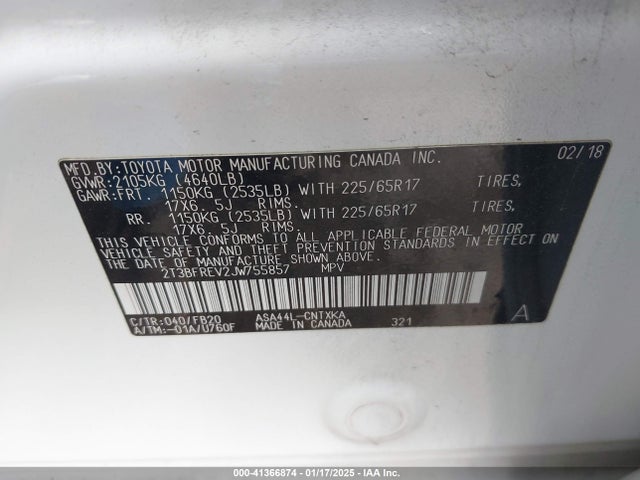 Toyota RAV4 LE 2018 2T3BFREV2JW755857 Image 9
