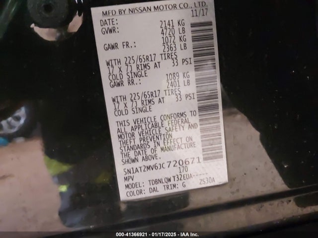 Nissan ROGUE SV 2018 5N1AT2MV6JC720671 Image 9