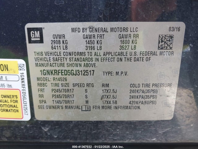 Chevrolet Traverse Ls 2016 1GNKRFED5GJ312517 Image 9