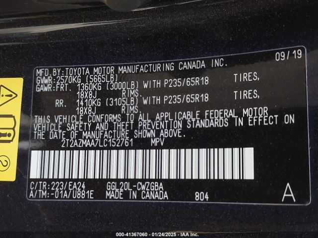 2T2AZMAA7LC152761 Lexus RX 350