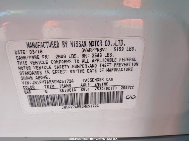 JN1FV7AR5GM451724 Infiniti Q50 3.0t Red Sport 400