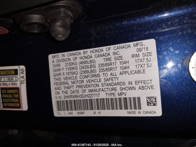 2HKRW6H30JH227717 Honda CR-V LX