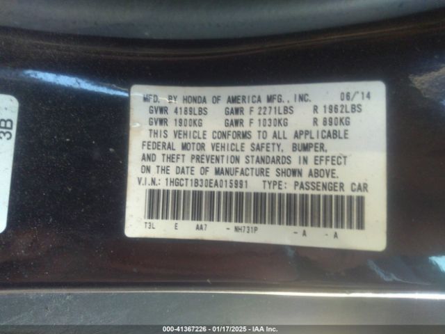 1HGCT1B30EA015991 Honda Accord Lx-s