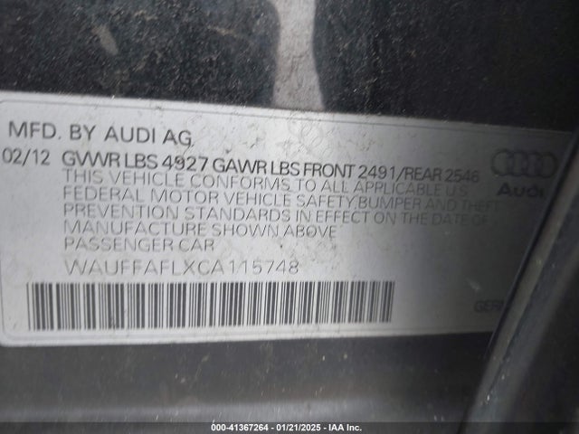 2012 AUDI A4 WAUFFAFLXCA115748 Photo 8