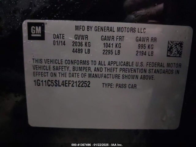Chevrolet MALIBU 1LT 2014 1G11C5SL4EF212252 Image 9
