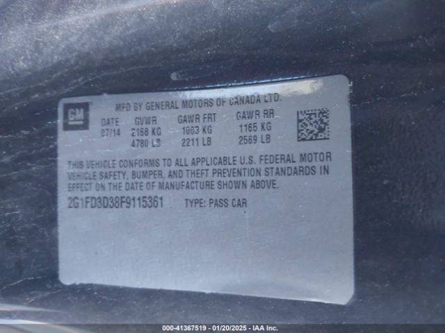 2G1FD3D38F9115361 Chevrolet Camaro 1lt