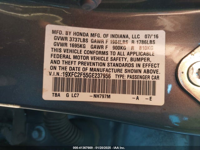 Honda k20c2 2016 19XFC2F55GE237956 Image 22