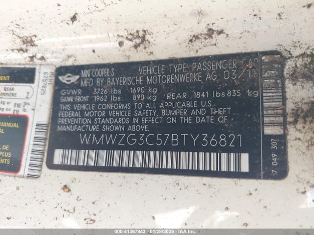 2011 MINI COOPER S CLUBMAN WMWZG3C57BTY36821 Photo 8