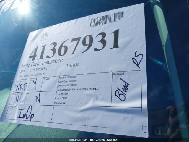 1GNLCDECXJR298690 Chevrolet Tahoe Commercial Fleet