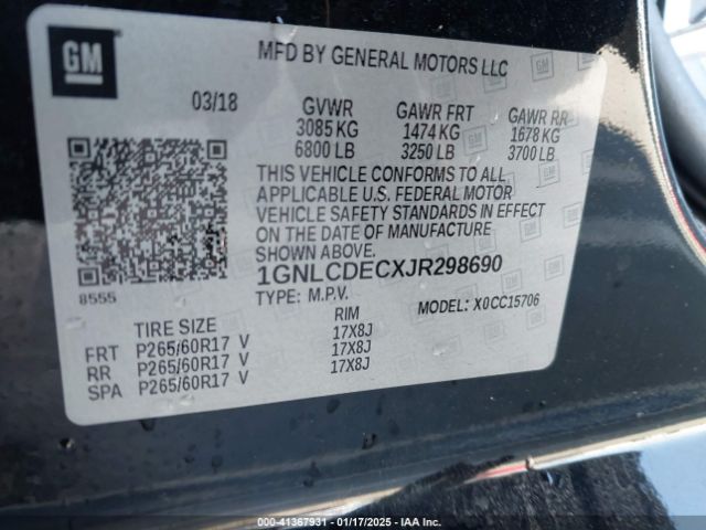 1GNLCDECXJR298690 Chevrolet Tahoe Commercial Fleet