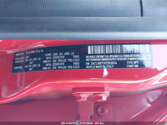 ZACCJBDTXFPB28534 Jeep Renegade Limited
