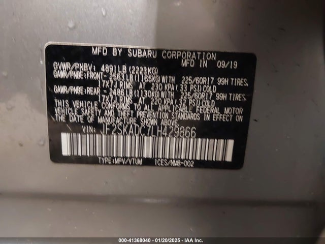 2020 SUBARU FORESTER JF2SKADC7LH429866 Photo 8