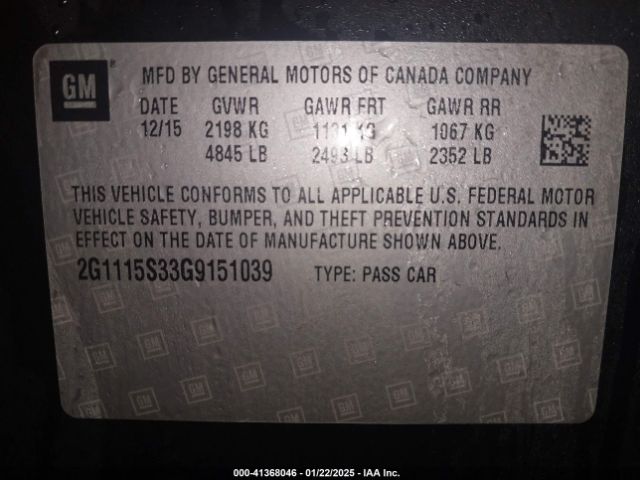 2G1115S33G9151039 Chevrolet Impala 2lt