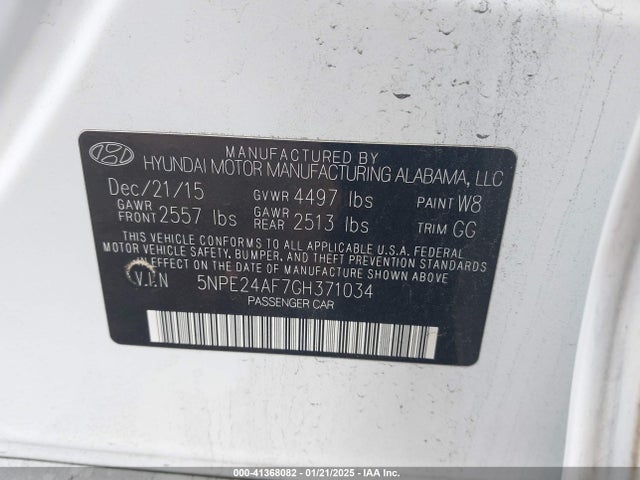 Hyundai SONATA SE 2016 5NPE24AF7GH371034 Image 9