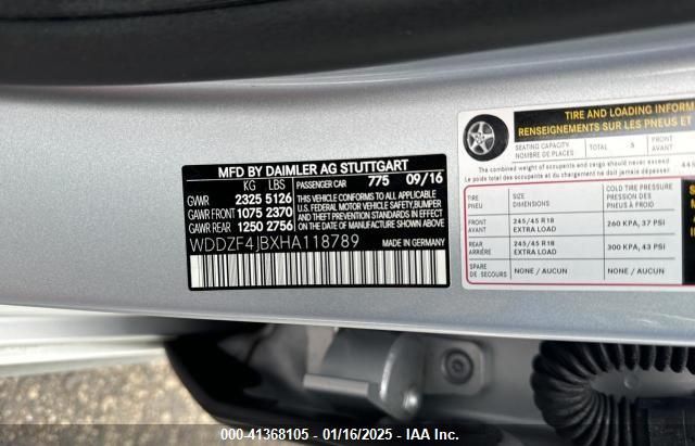 WDDZF4JBXHA118789 Mercedes-Benz E 300