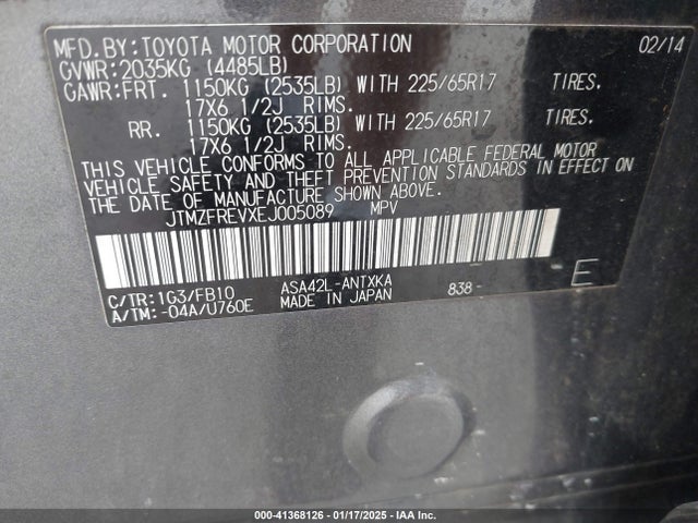 Toyota RAV4 LE 2014 JTMZFREVXEJ005089 Image 9