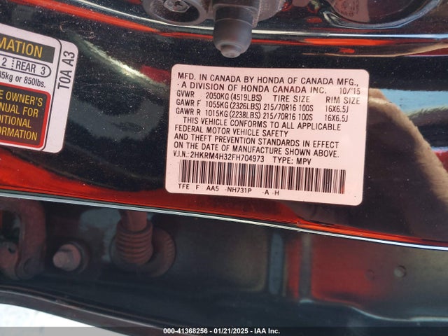 Honda CR-V LX 2015 2HKRM4H32FH704973 Image 9