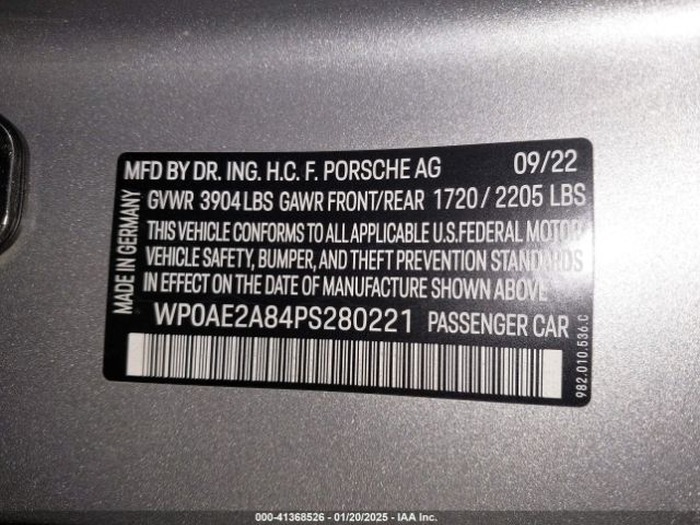 2023 PORSCHE 718 CAYMAN WP0AE2A84PS280221 Photo 8