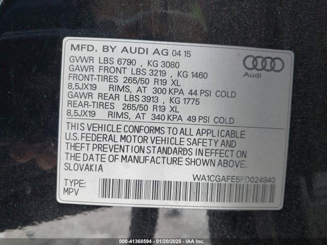 2015 AUDI Q7 WA1CGAFE5FD024940 Photo 8