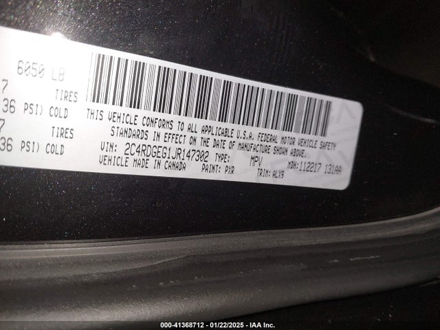 Dodge Grand Caravan Gt 2018 2C4RDGEG1JR147302 Image 9