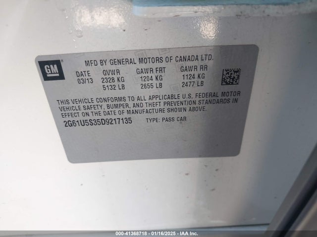 2013 CADILLAC XTS 2G61U5S35D9217135 Photo 8