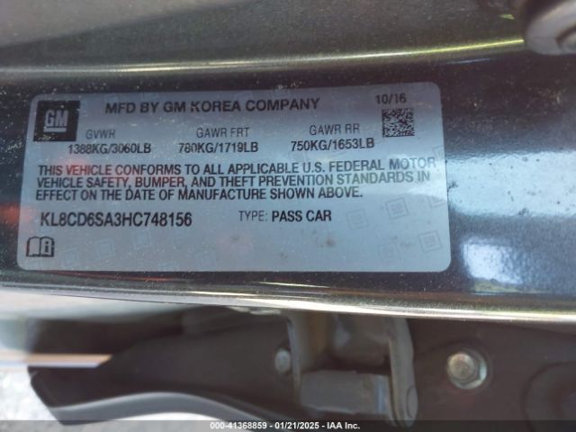KL8CD6SA3HC748156 Chevrolet Spark 1lt Cvt