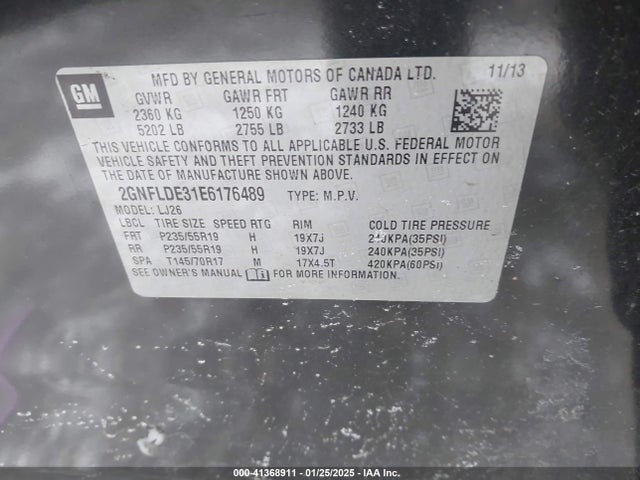 Chevrolet Equinox Ltz 2014 2GNFLDE31E6176489 Image 9