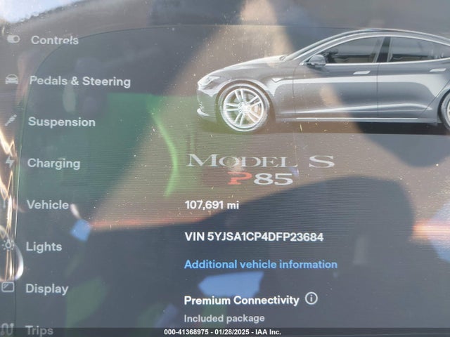 2013 TESLA MODEL S 5YJSA1CP4DFP23684 Photo 6