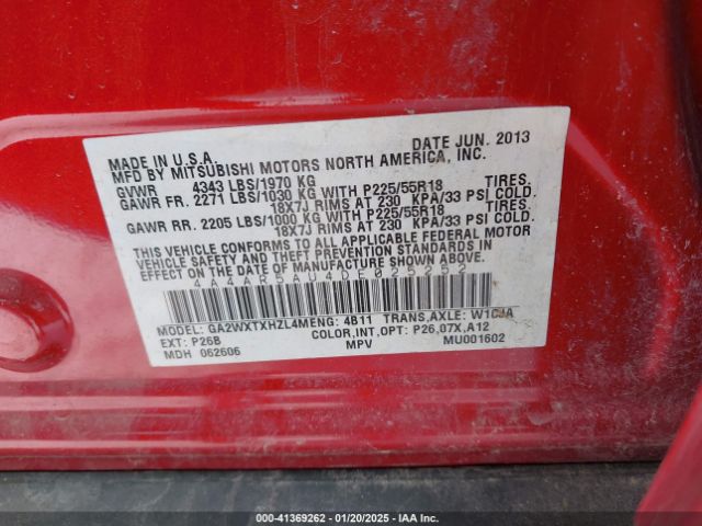 2013 MITSUBISHI OUTLANDER SPORT 4A4AR5AU4DE025252 Photo 8