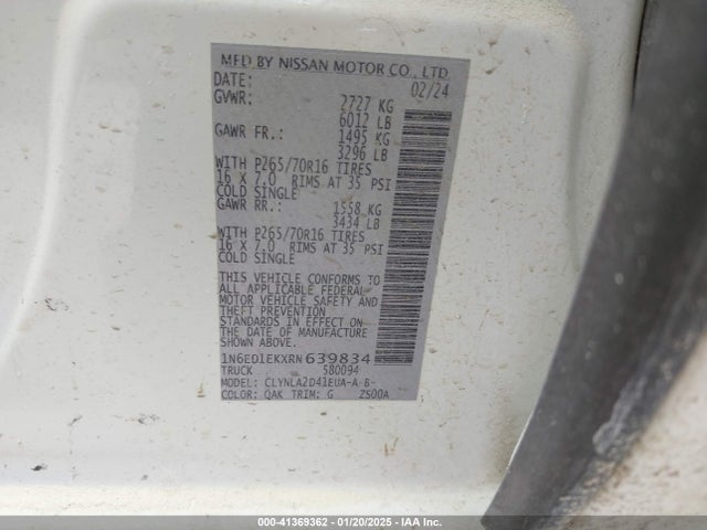 Nissan Frontier S 4x4 2024 1N6ED1EKXRN639834 Image 9