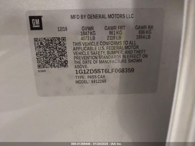 1G1ZD5ST6LF068359 Chevrolet Malibu Fwd Lt
