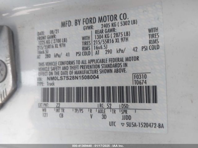 NM0LS7S28N1508004 Ford Transit Connect Xl Cargo Van