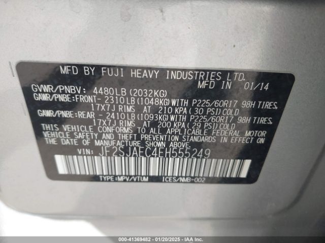 JF2SJAEC4EH555249 Subaru Forester 2.5i Premium