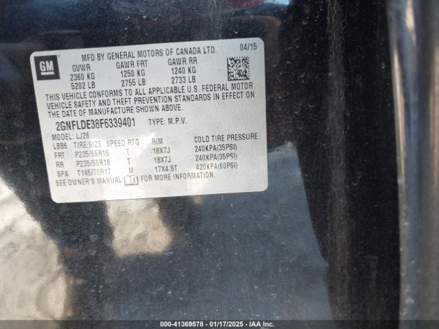 2GNFLDE38F6339401 Chevrolet Equinox Ltz