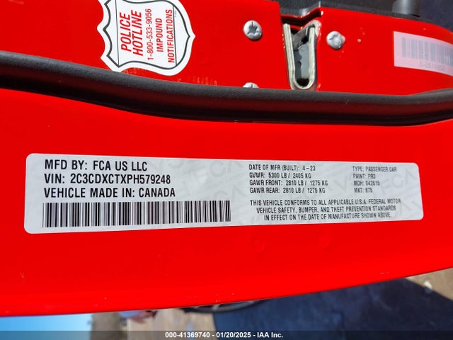 2C3CDXCTXPH579248 Dodge CHARGER R/T