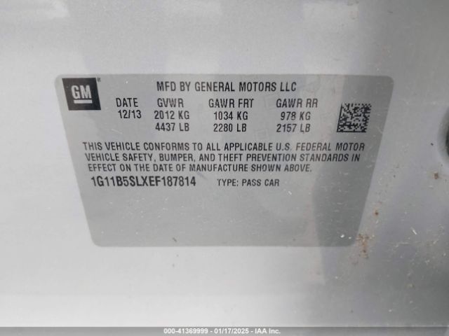 1G11B5SLXEF187814 Chevrolet Malibu 1ls