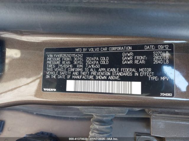 2013 VOLVO XC70 YV4952BZ6D1154242 Photo 8