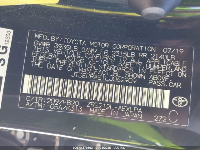 Toyota COROLLA LE 2020 JTDEPRAE1LJ062909 Image 9