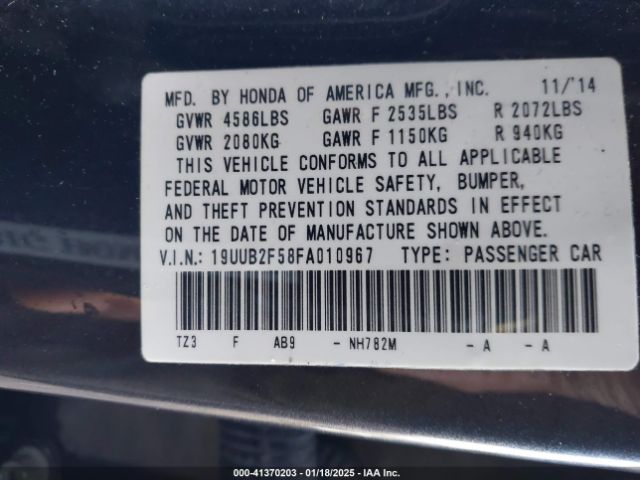 2015 ACURA TLX 19UUB2F58FA010967 Photo 8