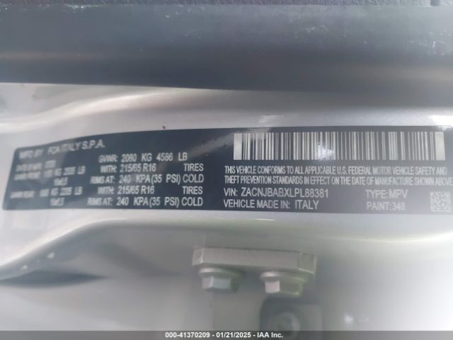 ZACNJBABXLPL88381 Jeep Renegade Sport 4x4