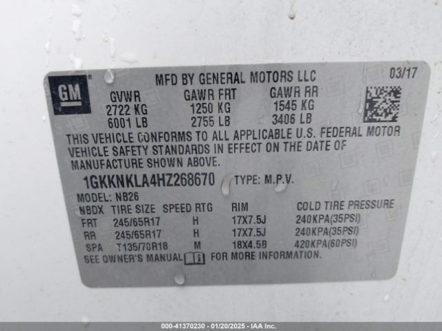 1GKKNKLA4HZ268670 GMC Acadia Sle-1