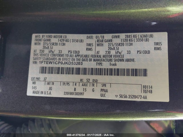 Ford F-150 Xl 2018 1FTEW1CP0JKD53203 Image 9